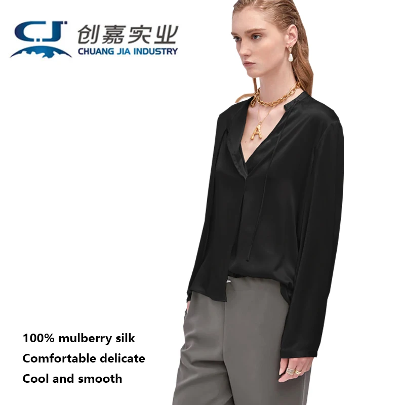 Luxury Mulberry Silk Long Sleeve Shirt for Women Champagne Color Silk Satin Original Design Blouse Temperament Noble Elegant
Luxury Mulberry Silk Long Sleeve Shirt for Women Champagne Color Silk Satin Original Design Blouse Temperament Noble Elegant