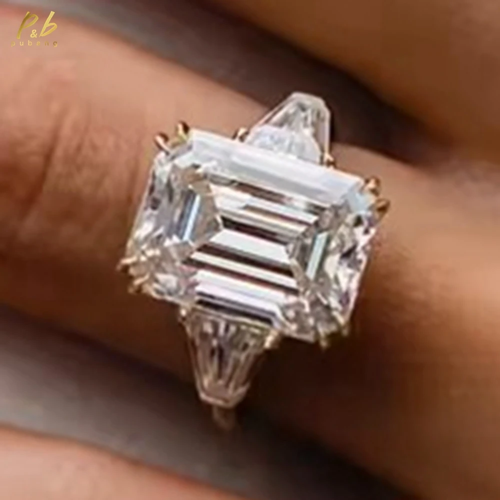 PuBang D Color 10 CT Moissanite D vvs 10x14mm Emerald Cut Woman Ring 10K Solid Yellow Gold Rings Setting for Wedding Engagement
PuBang D Color 10 CT Moissanite D vvs 10x14mm Emerald Cut Woman Ring 10K Solid Yellow Gold Rings Setting for Wedding Engagement