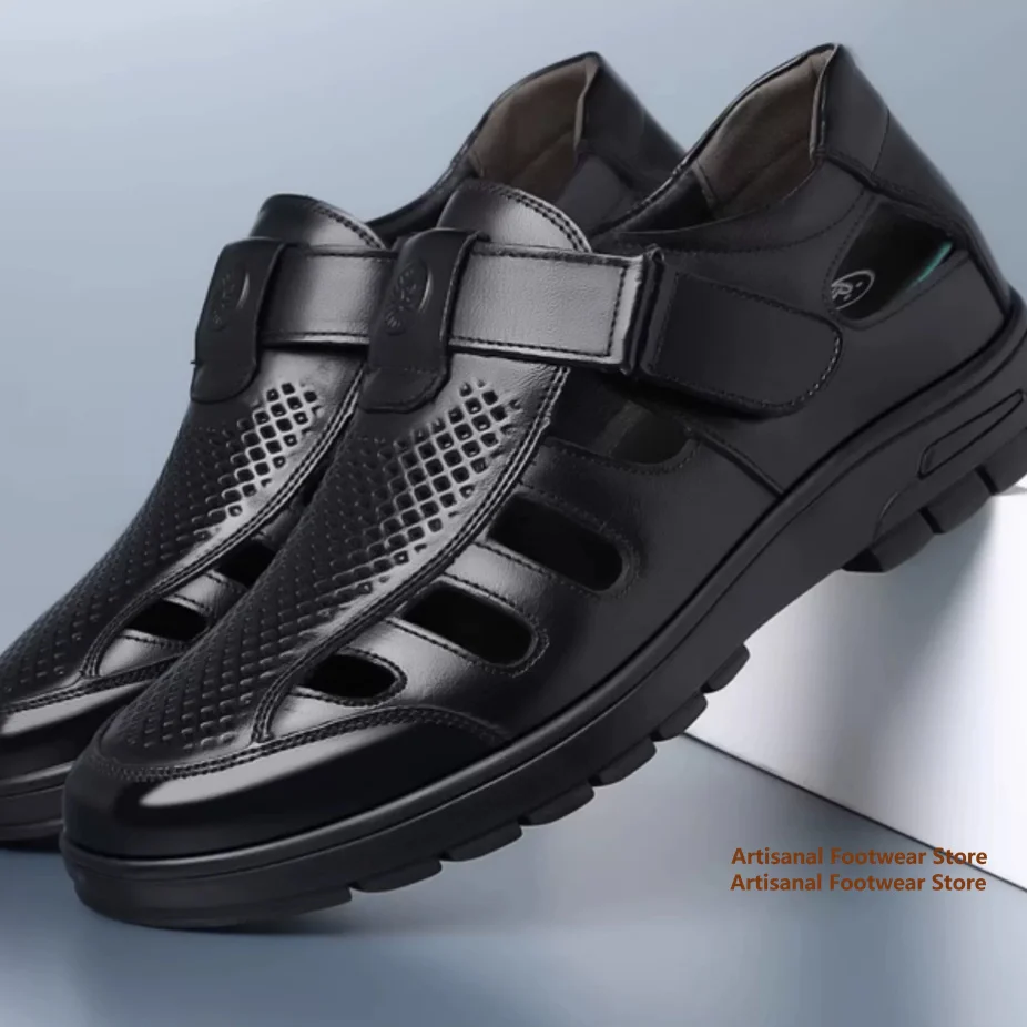 Summer Hollowed Out Sandals Black Leather Low-Top Casual Shoes Cowhide Soft Leather Soft Sole Breathable Men's Shoes
Summer Hollowed Out Sandals Black Leather Low-Top Casual Shoes Cowhide Soft Leather Soft Sole Breathable Men's Shoes