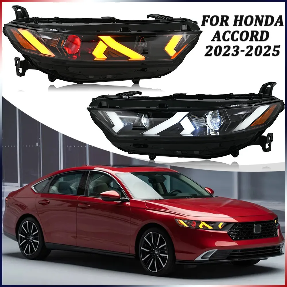 1 комплект, полностью светодиодные фары Devil Eye в сборе для Honda Accord 2023-2025, передние фары, последовательные аксессуары для фар DRL 
1 комплект, полностью светодиодные фары Devil Eye в сборе для Honda Accord 2023-2025, передние фары, последовательные аксессуары для фар DRL