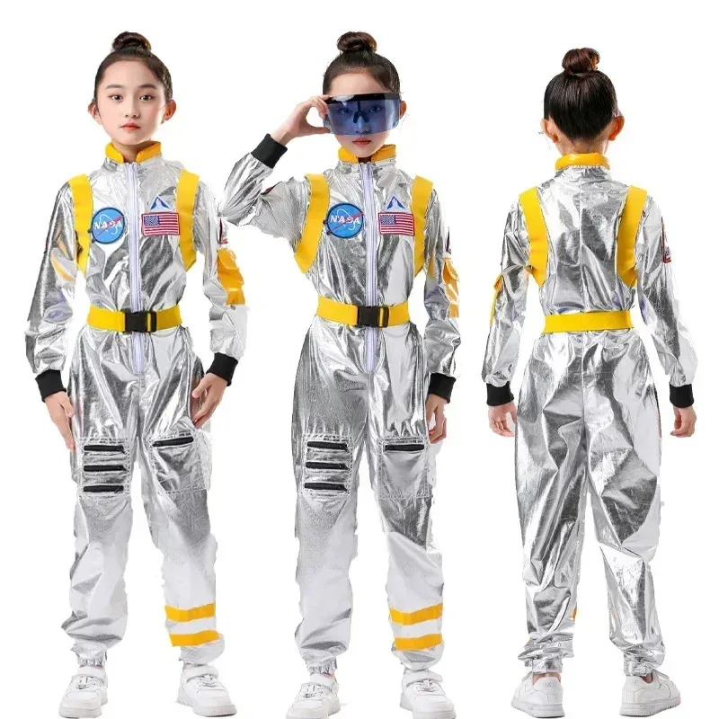 Kids Silver Astronaut Costume Boys Girls Spaceman Suit Space Jumpsuit Halloween Cosplay Party Dress Up
Kids Silver Astronaut Costume Boys Girls Spaceman Suit Space Jumpsuit Halloween Cosplay Party Dress Up