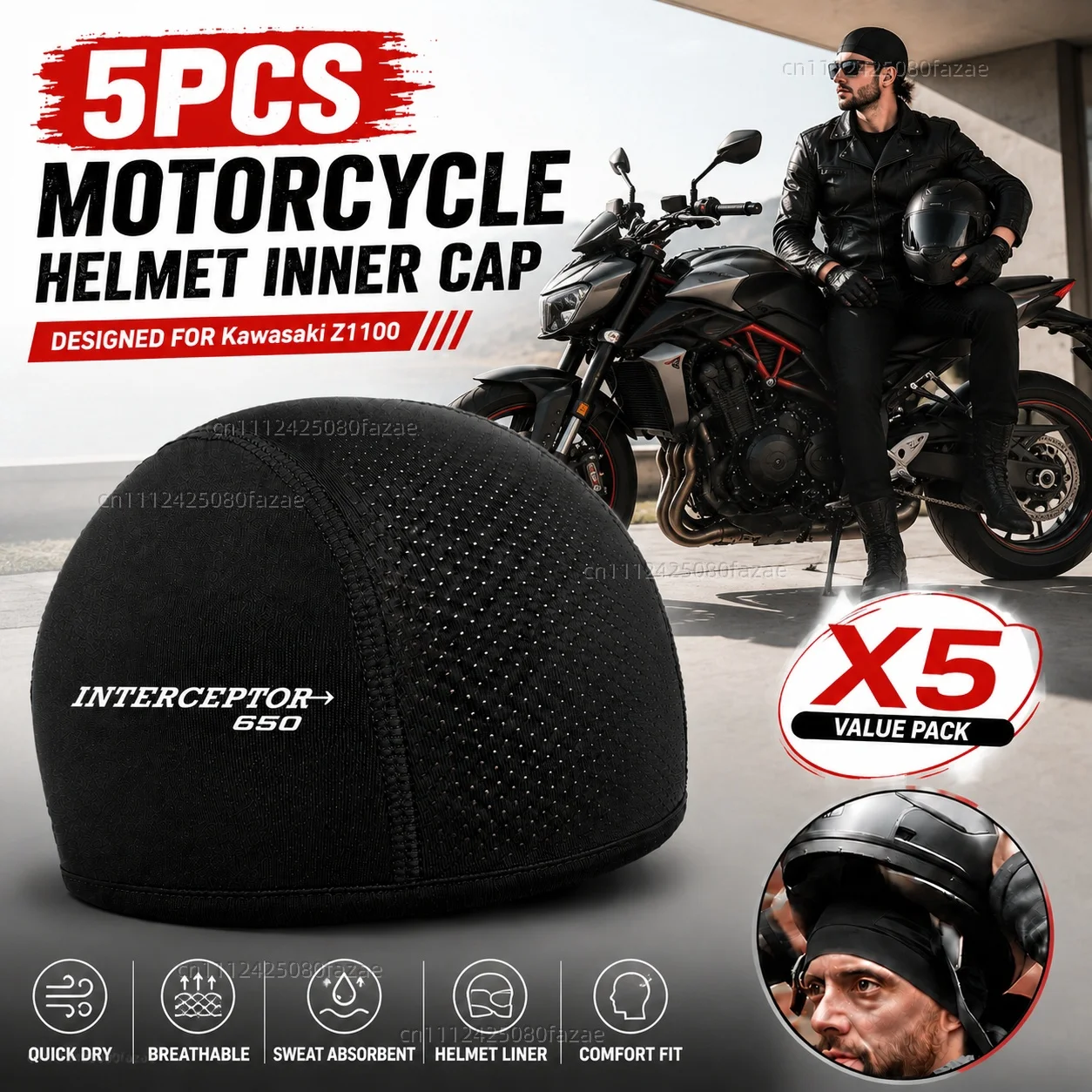 5pcs Motorcycle Helmet Inner Cap Hat Quick Dry Breathable Hat Racing Cap Cooling For Royal Enfield Interceptor GT 650 2018-2026n
5pcs Motorcycle Helmet Inner Cap Hat Quick Dry Breathable Hat Racing Cap Cooling For Royal Enfield Interceptor GT 650 2018-2026n