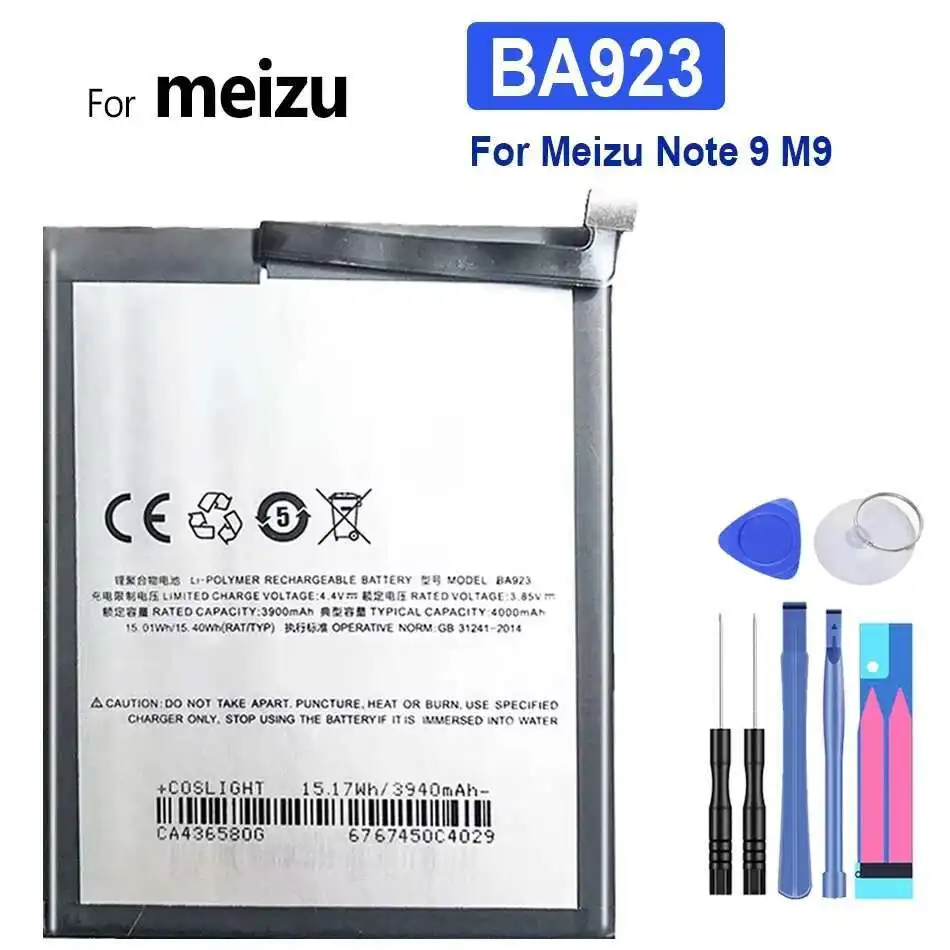 BA923 для Meizu Note 9 M9, быстрая зарядка, аккумулятор для мобильного телефона, долговечный, 4000 мАч
BA923 для Meizu Note 9 M9, быстрая зарядка, аккумулятор для мобильного телефона, долговечный, 4000 мАч