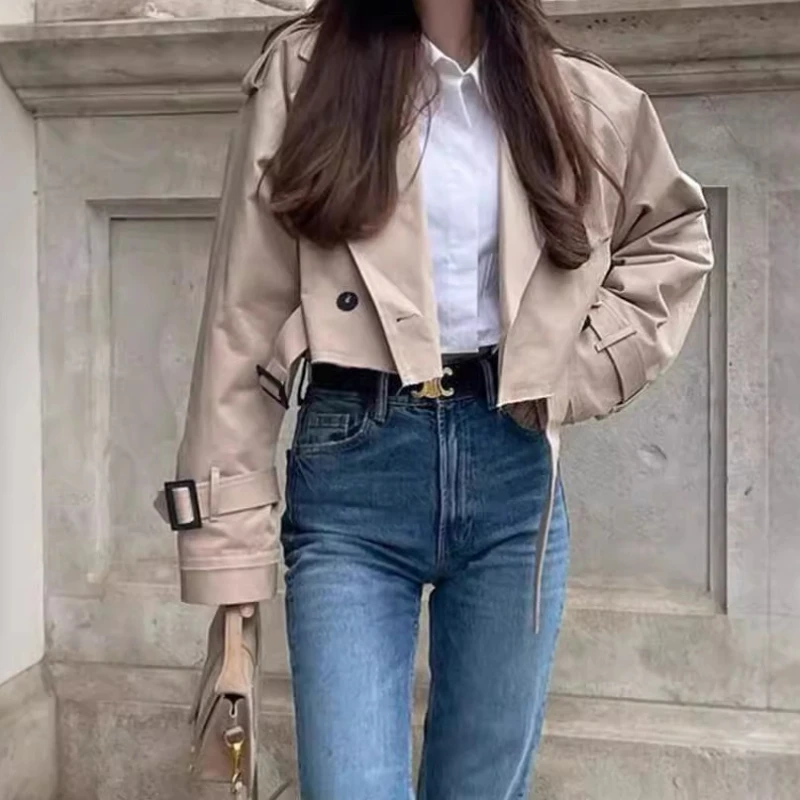 Spring and Autumn 2025 Thin Long-sleeved Short Casual Solid Color Commuter Women's Windbreaker Coat
Spring and Autumn 2025 Thin Long-sleeved Short Casual Solid Color Commuter Women's Windbreaker Coat