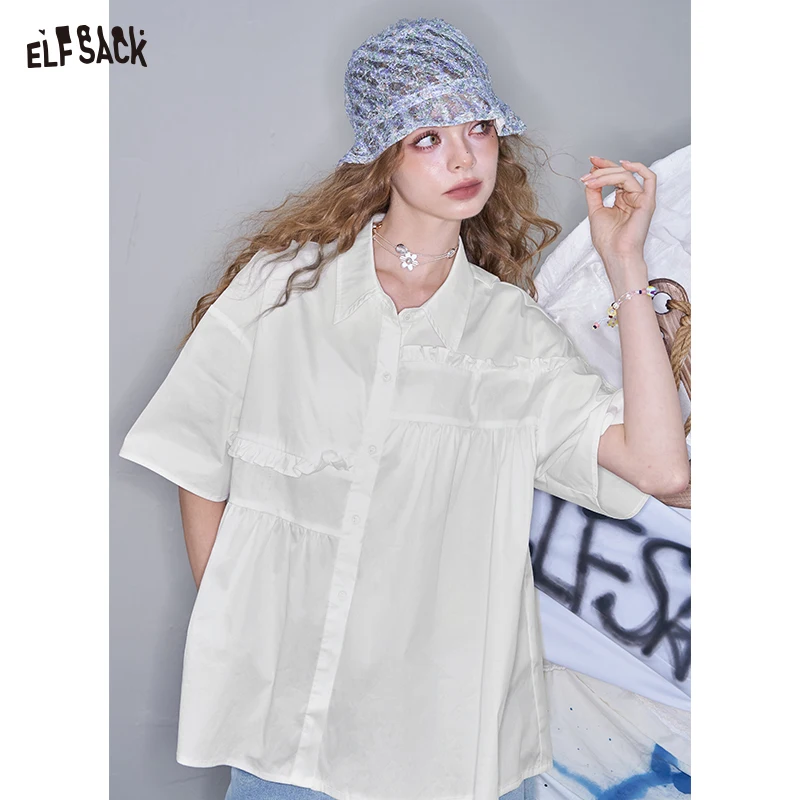 ELFSACK 2025 Summer New Arrivals White Pleated Casual Short Sleeve Shirt For Women
ELFSACK 2025 Summer New Arrivals White Pleated Casual Short Sleeve Shirt For Women