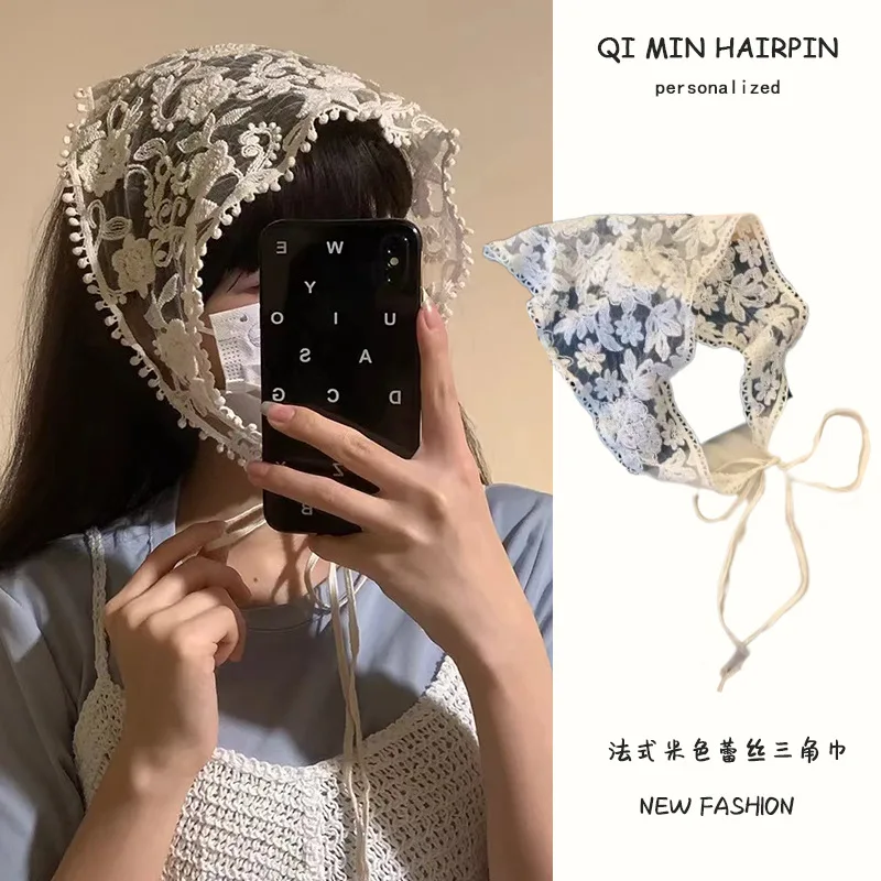 Retro Floral Lace Hair Scarf Triangle Neck Scarf Embroidered Triangle Headscarf Hat Travel Photo Headband Hair Accessories
Retro Floral Lace Hair Scarf Triangle Neck Scarf Embroidered Triangle Headscarf Hat Travel Photo Headband Hair Accessories