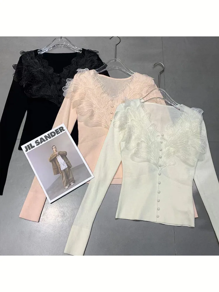 Stylish Patchwork Lace Sweater Women 2024 Fall Winter Long Sleeve Basic Tops Stretch Knitted Tops Female Soft V Neck Pullovers
Stylish Patchwork Lace Sweater Women 2024 Fall Winter Long Sleeve Basic Tops Stretch Knitted Tops Female Soft V Neck Pullovers