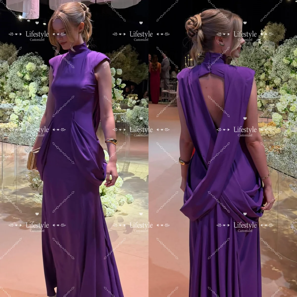 Customized High Neck Purple Formal Evening Dress Prom Gown with Draped Open Back and Cap Sleeves Elegant Party Dress
Customized High Neck Purple Formal Evening Dress Prom Gown with Draped Open Back and Cap Sleeves Elegant Party Dress