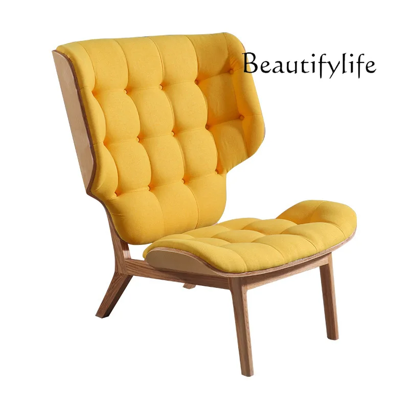 Nordic solid wood designer leisure chair creative high back soft bag fabric lazy sofa home fashion
Nordic solid wood designer leisure chair creative high back soft bag fabric lazy sofa home fashion