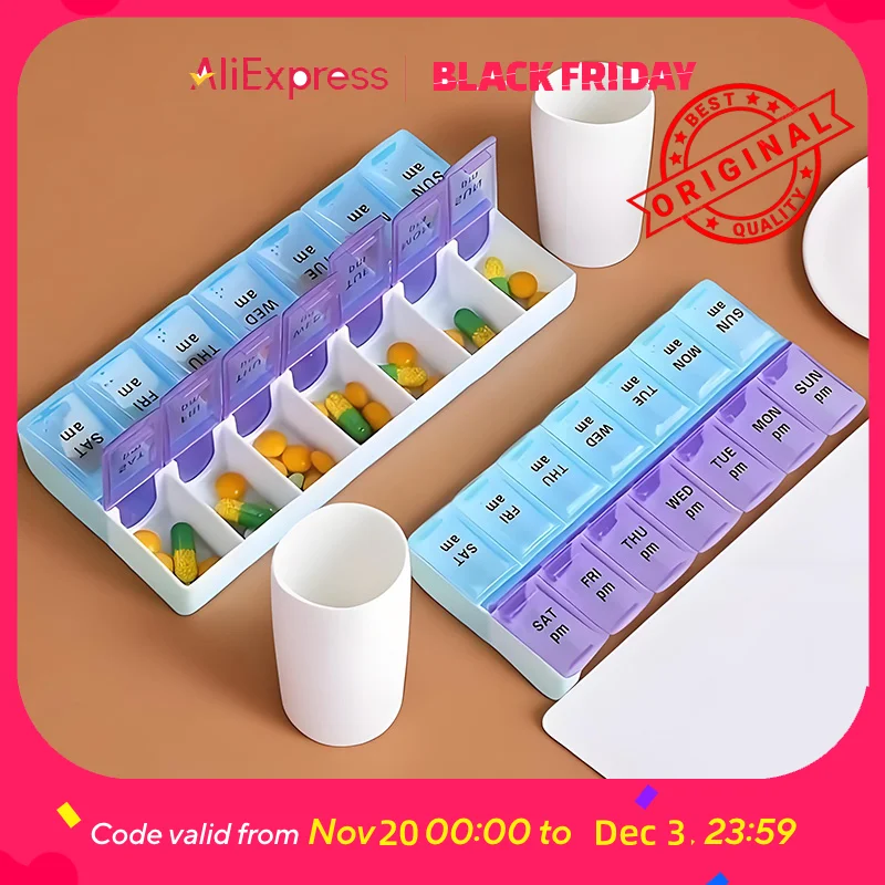 1-Piece Medicine Organizer - Multi-Compartment, BPA-Free, Travel-Friendly for Daily Use pill container
1-Piece Medicine Organizer - Multi-Compartment, BPA-Free, Travel-Friendly for Daily Use pill container