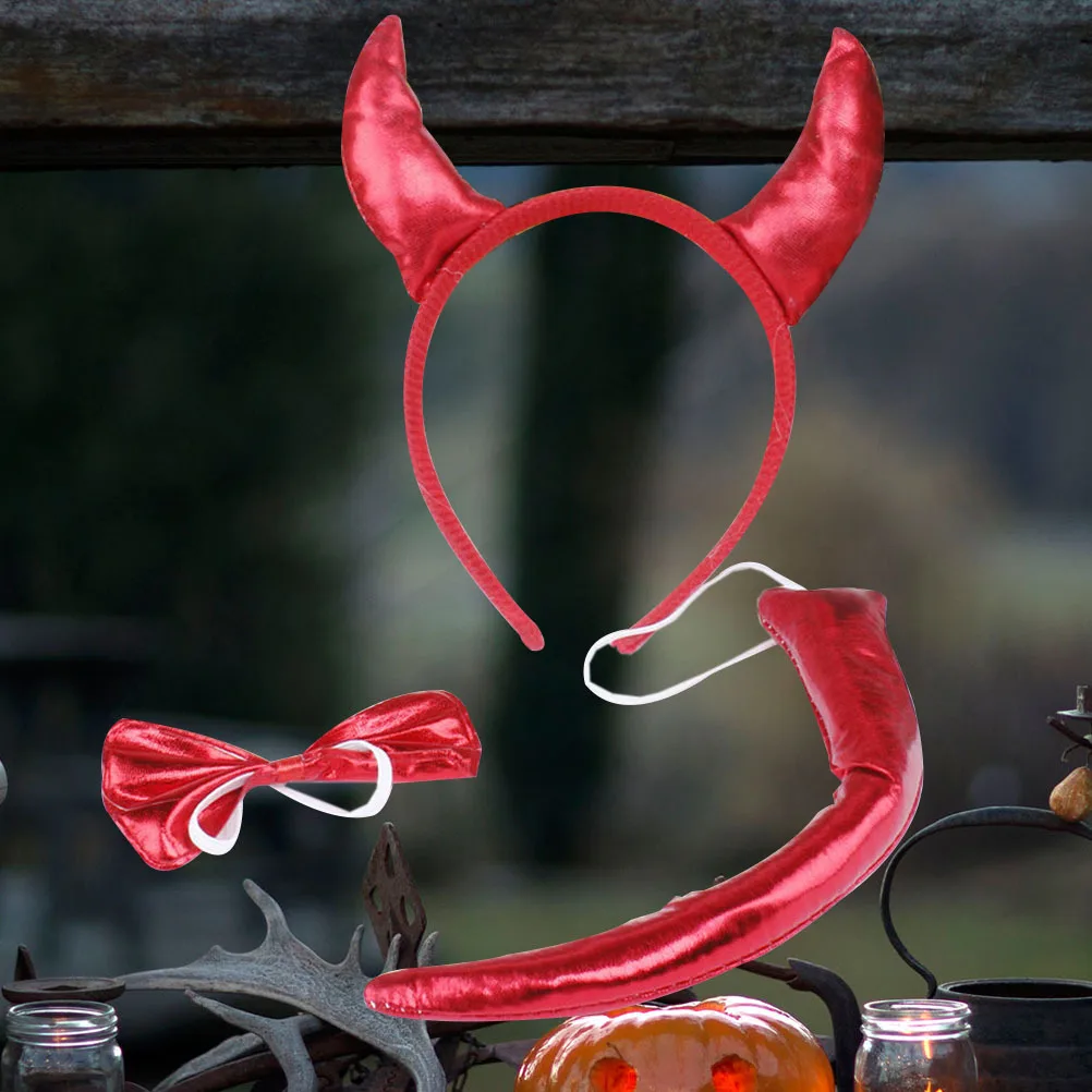 3Pcs Devil Horns Party Headdress Costume Set Red Lightweight Headband Tail Bow for Halloween Cosplay and Adults 
3Pcs Devil Horns Party Headdress Costume Set Red Lightweight Headband Tail Bow for Halloween Cosplay and Adults