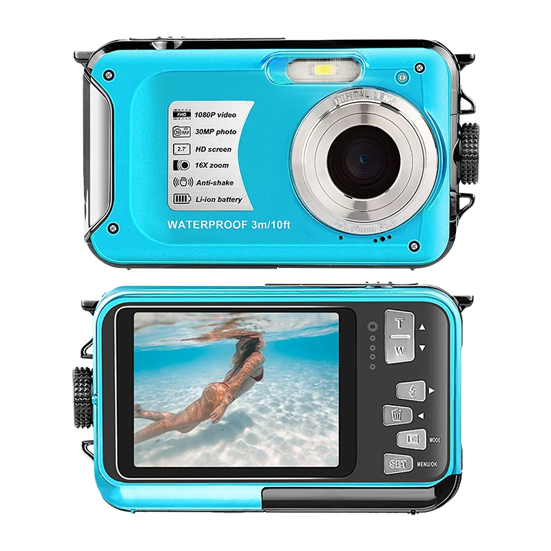 Waterproof Camera 10FT Underwater Camera 30MP 1080P FHD Video Resolution Waterproof Digital Camera for Snorkeling(Blue)
Waterproof Camera 10FT Underwater Camera 30MP 1080P FHD Video Resolution Waterproof Digital Camera for Snorkeling(Blue)