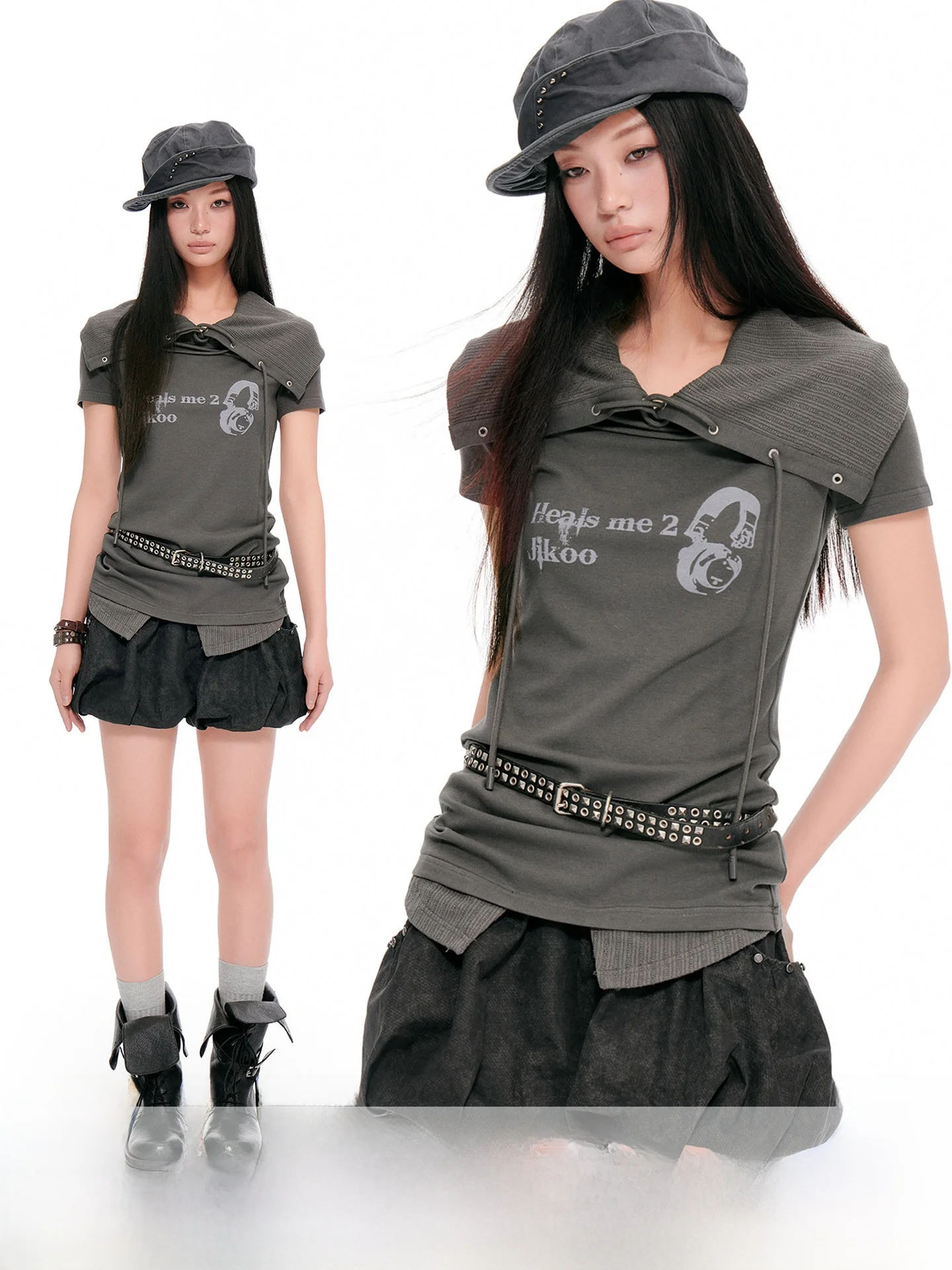 JIKOO American Retro Drawstring Short Sleeve T-Shirt Women's Large Collar Print Design Slim Fit Cotton Polyester Blend Summer...
JIKOO American Retro Drawstring Short Sleeve T-Shirt Women's Large Collar Print Design Slim Fit Cotton Polyester Blend Summer...