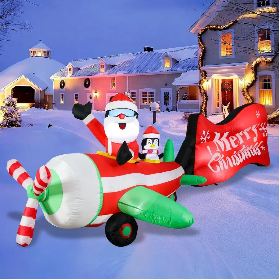 MUMTOP Рождественское надувное наружное украшение - 10 футов надувной Санта-Клаус и пингвин на анимированном вертолете с вращающимся пропеллером
MUMTOP Рождественское надувное наружное украшение - 10 футов надувной Санта-Клаус и пингвин на анимированном вертолете с вращающимся пропеллером