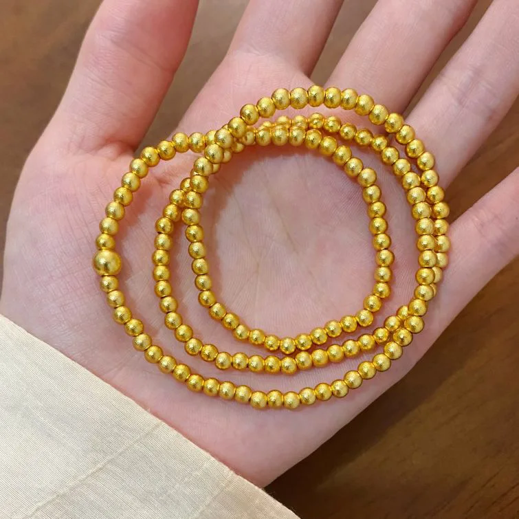 Gold Shop Same Style Women's Necklace Bracelet Universal Adjustable Gold Beads Beautiful Jewelry 9999 24K real gold
Gold Shop Same Style Women's Necklace Bracelet Universal Adjustable Gold Beads Beautiful Jewelry 9999 24K real gold