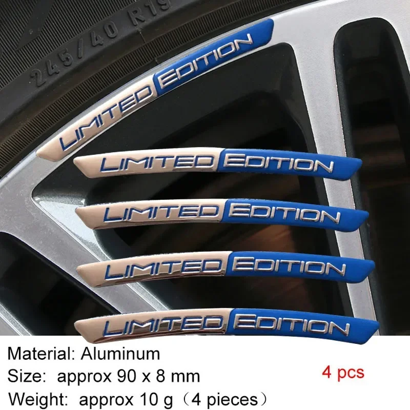 4x Aluminium LIMITED EDITION Emblem Car Wheel Hub Stickers Decal Tire Rim Decorative Strips Auto Exterior Universal Accessories
4x Aluminium LIMITED EDITION Emblem Car Wheel Hub Stickers Decal Tire Rim Decorative Strips Auto Exterior Universal Accessories