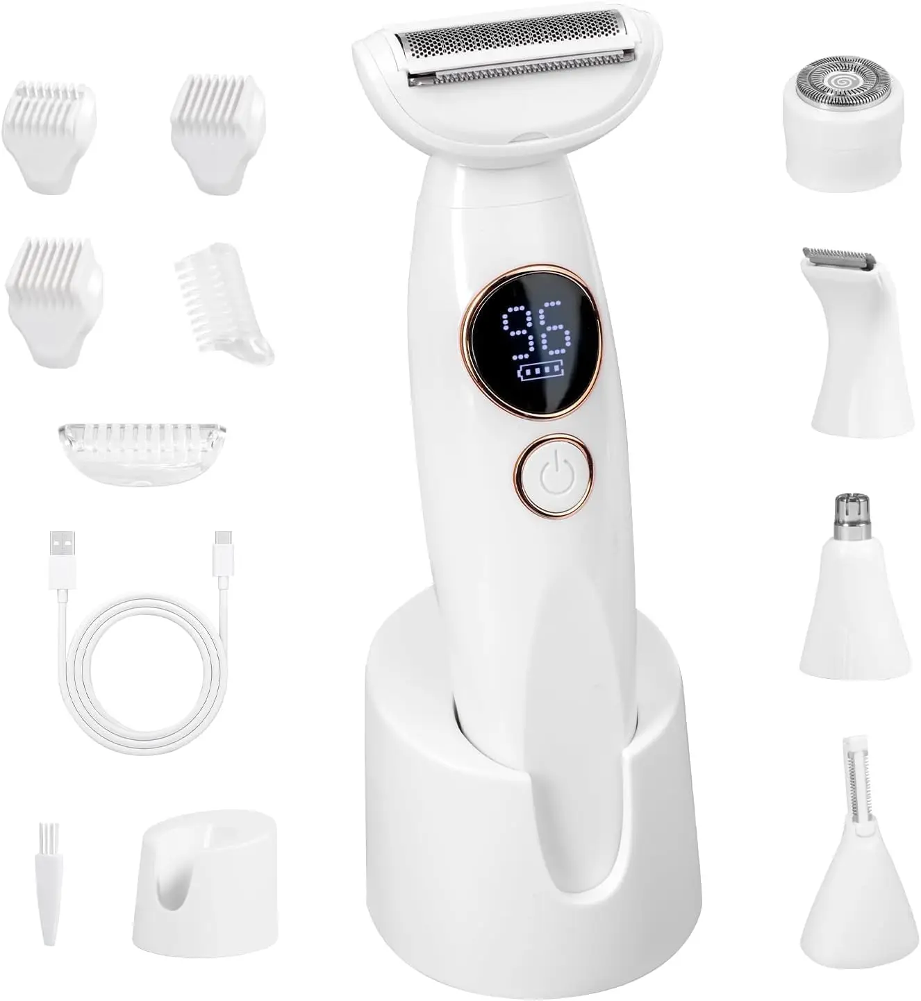 Bikini Trimmer for Women, 5-in-1 Electric Razor, IPX7 Waterproof, USB Rechargeable, for Face, Eyebrows, Body, Bikini Zone
Bikini Trimmer for Women, 5-in-1 Electric Razor, IPX7 Waterproof, USB Rechargeable, for Face, Eyebrows, Body, Bikini Zone