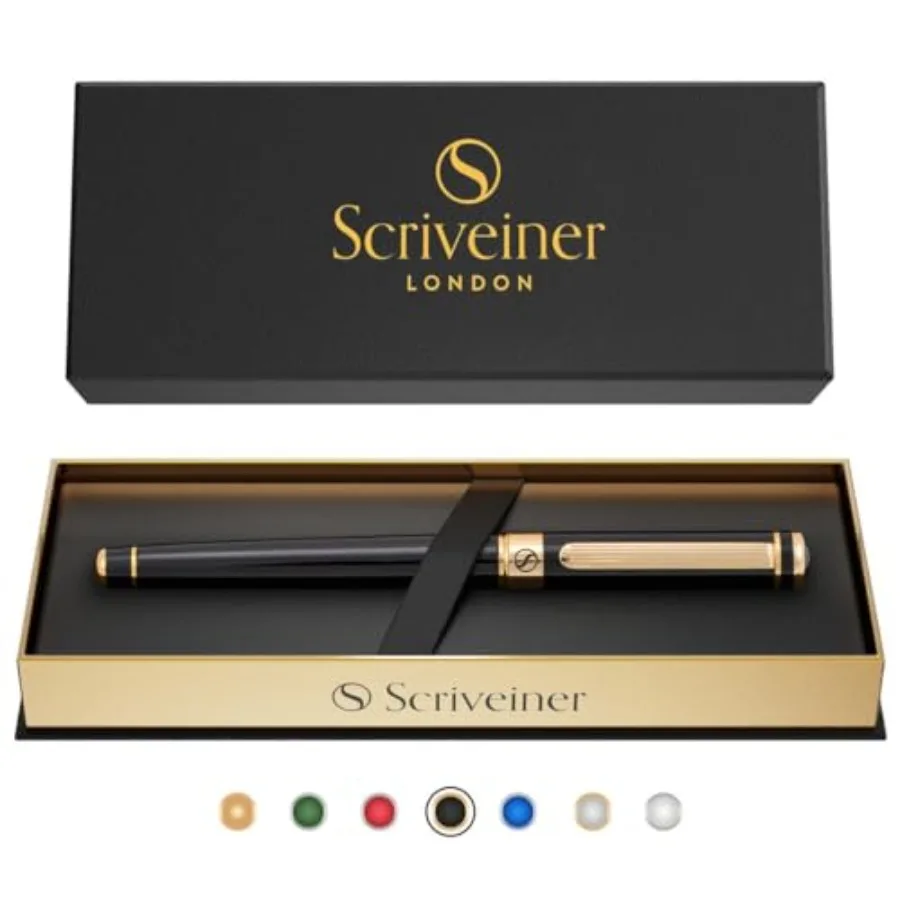 Black Lacquer Rollerball Pen - Stunning Luxury Pen, Real Gold Plating, Schmidt Ink Refill, Best Roller Ball Gift Set for Men an
Black Lacquer Rollerball Pen - Stunning Luxury Pen, Real Gold Plating, Schmidt Ink Refill, Best Roller Ball Gift Set for Men an