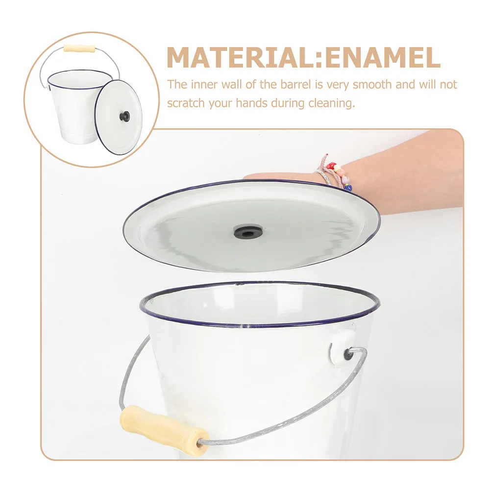 Heavy Duty Enamel Bucket With Lid Large Metal Storage Container Square White Water Carrier Portable Trash
Heavy Duty Enamel Bucket With Lid Large Metal Storage Container Square White Water Carrier Portable Trash