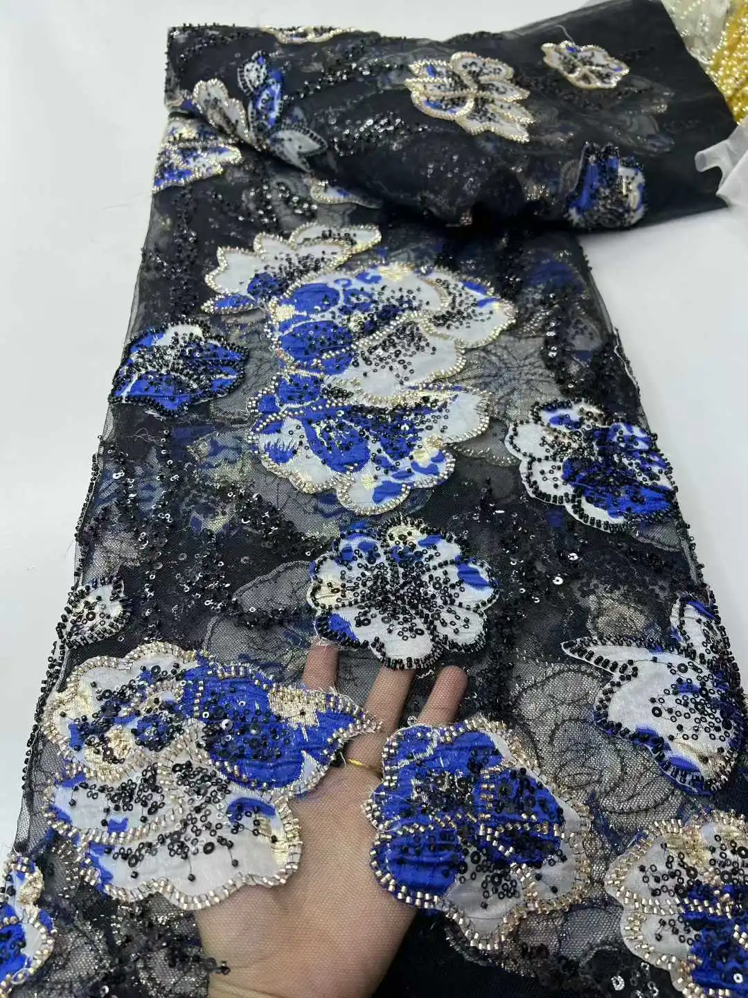 2025 Latest African French Nigerian High End Tulle Lace Fabric With Beads Sequins Stones for Party Bride Wedding Sewing Dresses
2025 Latest African French Nigerian High End Tulle Lace Fabric With Beads Sequins Stones for Party Bride Wedding Sewing Dresses