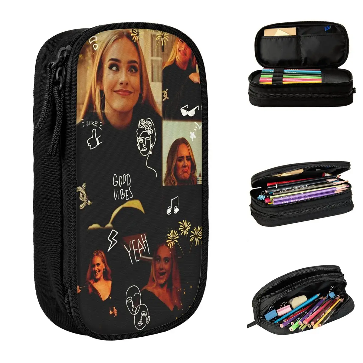 Large-capacity Pencil Pouch Adele Vintage Gift For Fans School Supplies singer Double Layer Pencil Box Women Make Up Bag
Large-capacity Pencil Pouch Adele Vintage Gift For Fans School Supplies singer Double Layer Pencil Box Women Make Up Bag