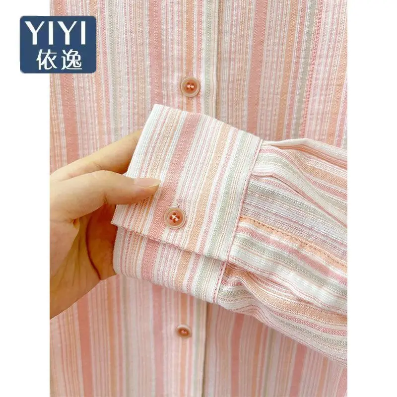 Women Spring Autumn Fashion Contrasting Colors Striped Polo Collar Long Sleeve Shirts Ladies Sweet Casual All-match Trend Tops
Women Spring Autumn Fashion Contrasting Colors Striped Polo Collar Long Sleeve Shirts Ladies Sweet Casual All-match Trend Tops