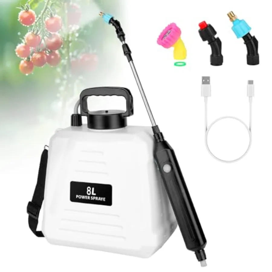 2 Gallon Battery Powered Sprayer Electric Garden Sprayer Pump Sprayer with 3 Mist Nozzles and USB Rechargeable Handle and Retra
2 Gallon Battery Powered Sprayer Electric Garden Sprayer Pump Sprayer with 3 Mist Nozzles and USB Rechargeable Handle and Retra