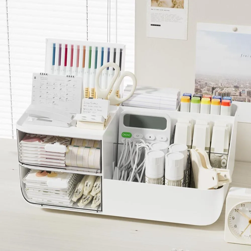 Multifunctional Desktop Storage Box with Drawers Large Capacity Desktop Storage Organizer Simple Pen Holder Cosmetics Organizer
Multifunctional Desktop Storage Box with Drawers Large Capacity Desktop Storage Organizer Simple Pen Holder Cosmetics Organizer