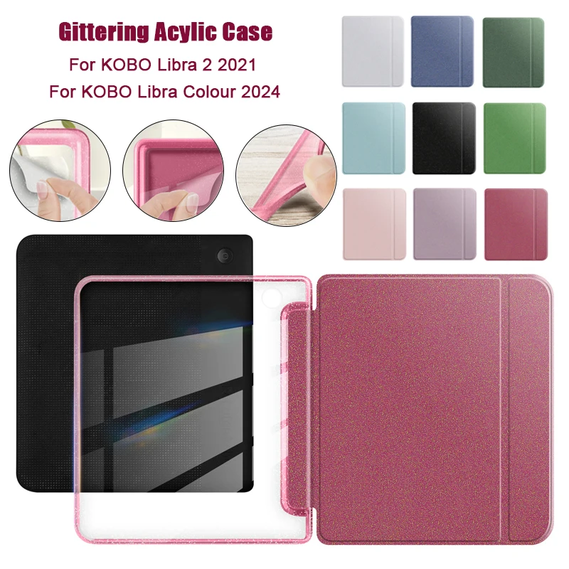 Gittering Acrylic Case for 7" Kobo Libra Colour 2024 N428 Libra 2 2021 N418 Ultra Clear TPU Back Cover with Auto Wake/Sleep
Gittering Acrylic Case for 7" Kobo Libra Colour 2024 N428 Libra 2 2021 N418 Ultra Clear TPU Back Cover with Auto Wake/Sleep