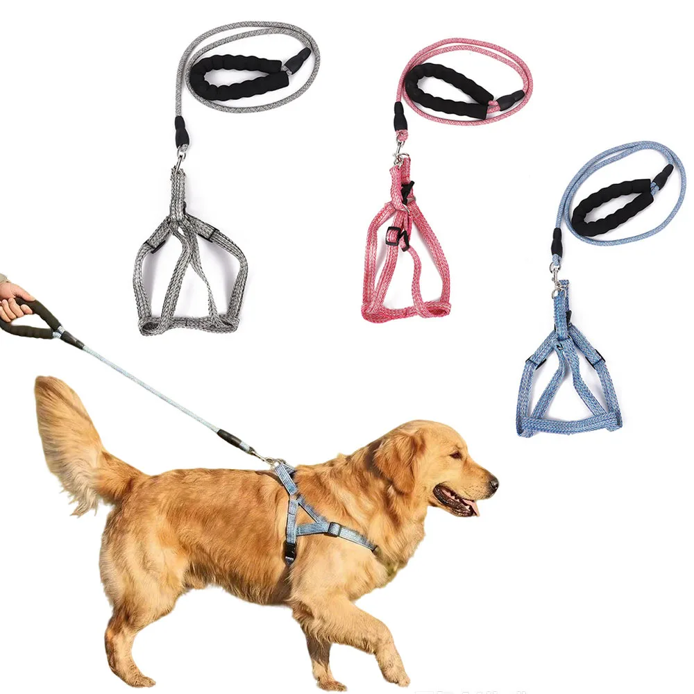 Dog Harness and Leash Set, Anti Pull Dog Walking Harness, Woven Rope with Soft Foam Handle, Adjustable Pet Vest Harness
Dog Harness and Leash Set, Anti Pull Dog Walking Harness, Woven Rope with Soft Foam Handle, Adjustable Pet Vest Harness