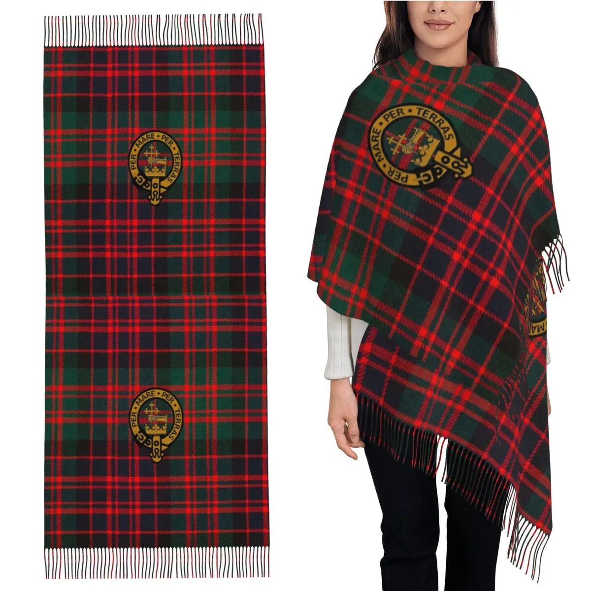 MacDonald Clan Tartan With MacDonald Clan Crest Scarf Tassel Scarves for Women Shawls and Wraps Long Fall Winter Shawl Wrap
MacDonald Clan Tartan With MacDonald Clan Crest Scarf Tassel Scarves for Women Shawls and Wraps Long Fall Winter Shawl Wrap