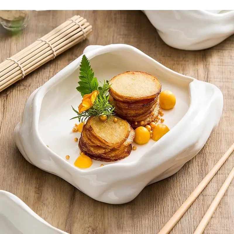 Irregular Ceramic Plate Restaurant Soup Dessert Snack Plates Sushi Molecular Cuisine Specialty Tableware
Irregular Ceramic Plate Restaurant Soup Dessert Snack Plates Sushi Molecular Cuisine Specialty Tableware