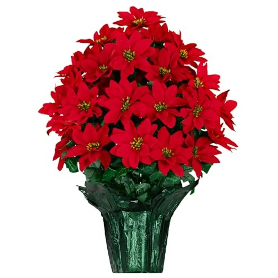 Rubys Silk Flowers - 24-Inch Artificial Red Poinsettia Flower Bouquet with 5 lbs Weighted Pot Standing 24 Inches Tall and Sprea
Rubys Silk Flowers - 24-Inch Artificial Red Poinsettia Flower Bouquet with 5 lbs Weighted Pot Standing 24 Inches Tall and Sprea