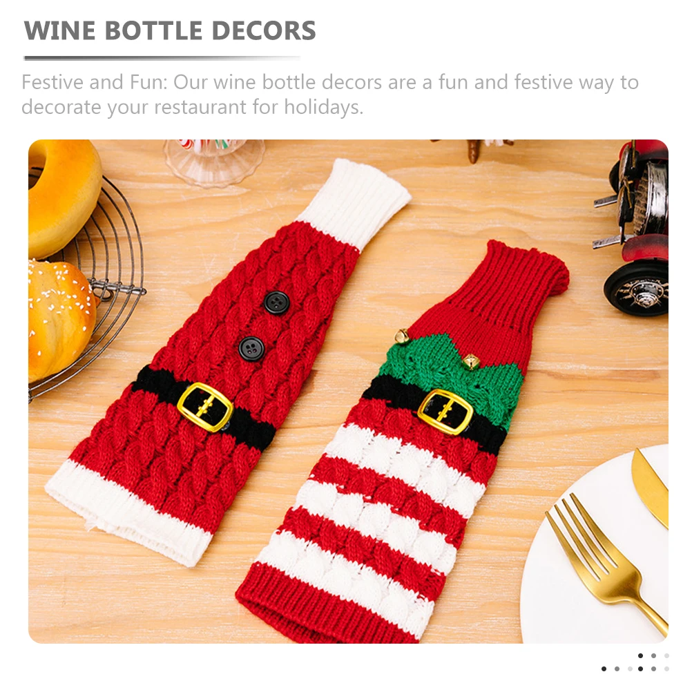 2 Pcs Wine Bottle Cover Decorative Clothing Covers for Traveling Lovely Sleeves Protector Sweater Bag
2 Pcs Wine Bottle Cover Decorative Clothing Covers for Traveling Lovely Sleeves Protector Sweater Bag