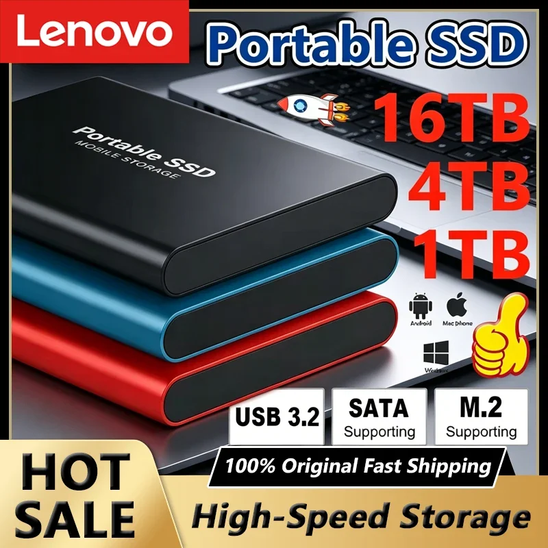 Внешний портативный SSD-накопитель Lenovo 1 ТБ, 2 ТБ, 4 ТБ, высокоскоростной жесткий диск для настольных ПК, мобильных устройств и ноутбуков
Внешний портативный SSD-накопитель Lenovo 1 ТБ, 2 ТБ, 4 ТБ, высокоскоростной жесткий диск для настольных ПК, мобильных устройств и ноутбуков
