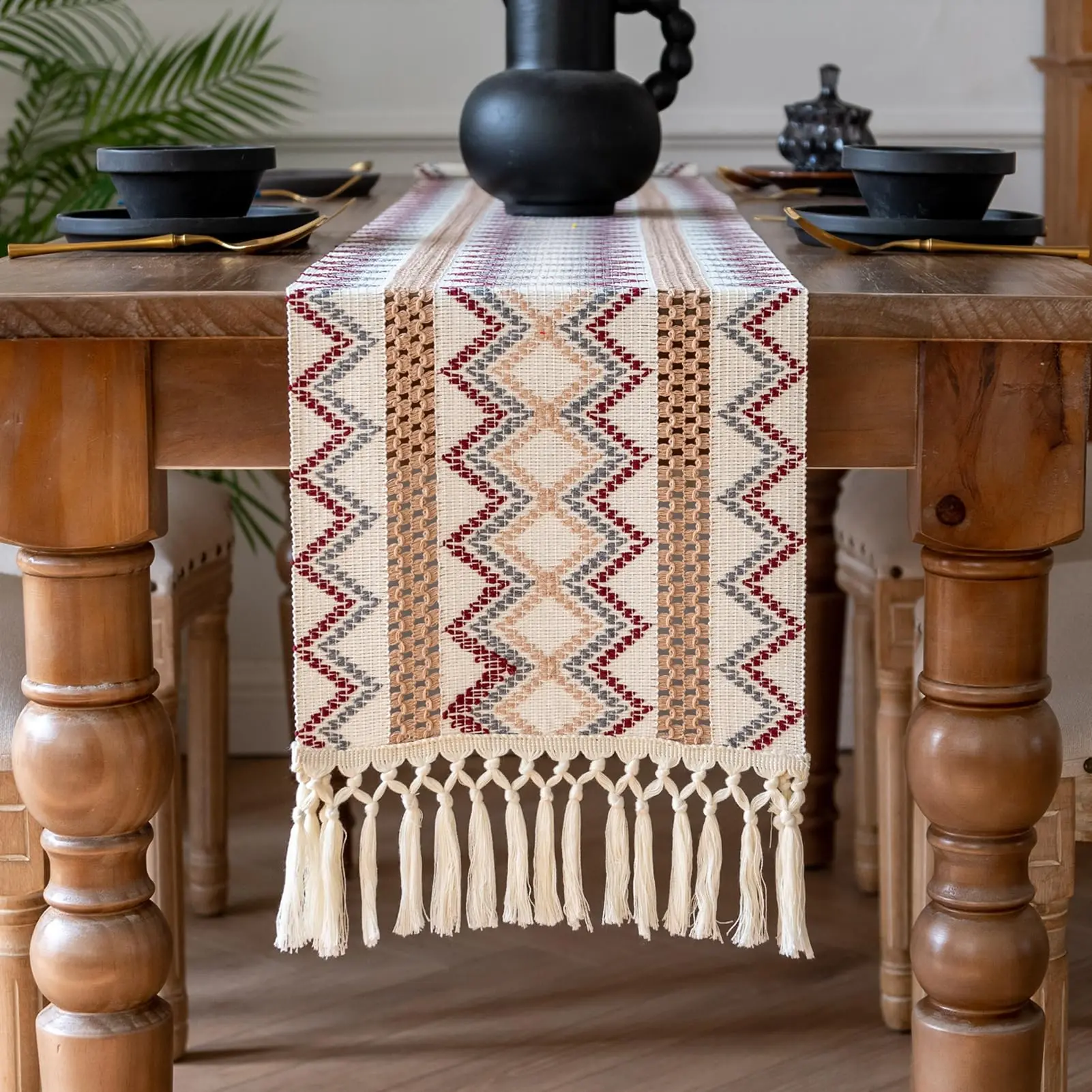 Rustic Boho Table Runner with Tassels Table Runner Cotton Washable Woven Table Decor for Birthday Weddings Bridal Shower
Rustic Boho Table Runner with Tassels Table Runner Cotton Washable Woven Table Decor for Birthday Weddings Bridal Shower