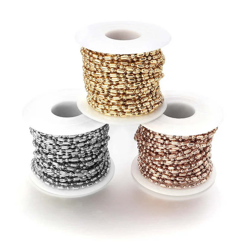 10 Yard/roll Stainless Steel Beaded Ball Cable Rose Gold Chain Silver Rolo Chains for Jewelry Making Supplies Necklace Wholesale
10 Yard/roll Stainless Steel Beaded Ball Cable Rose Gold Chain Silver Rolo Chains for Jewelry Making Supplies Necklace Wholesale