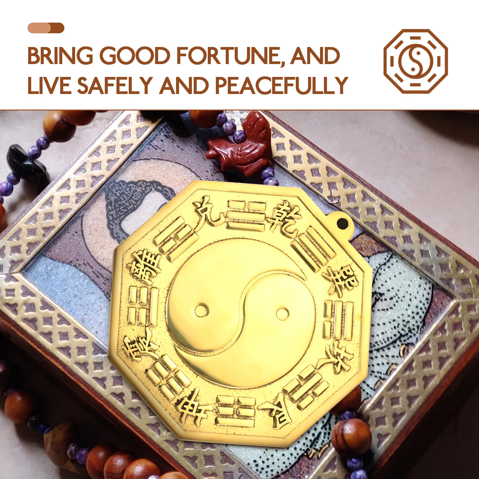 Copper Bagua Mirror Decorative Pendant Chinese Eight Diagrams Exorcism Ornament Home Wall Hanging Auspicious Gift Blessing Decor
Copper Bagua Mirror Decorative Pendant Chinese Eight Diagrams Exorcism Ornament Home Wall Hanging Auspicious Gift Blessing Decor