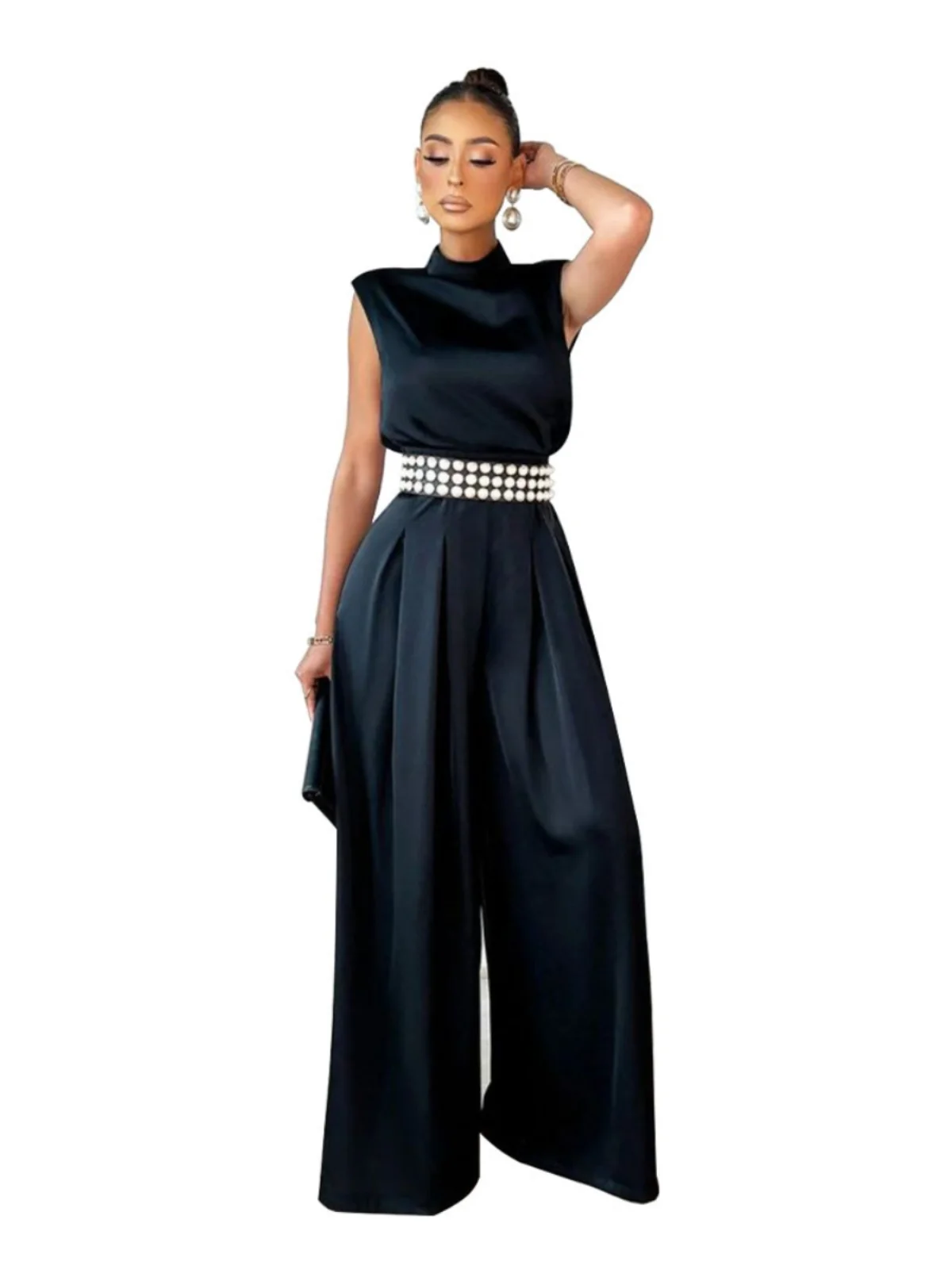 Модный женский комбинезон с широкими штанинами, высоким воротником, приталенный, классический, однотонный, из качественного материала
Модный женский комбинезон с широкими штанинами, высоким воротником, приталенный, классический, однотонный, из качественного материала