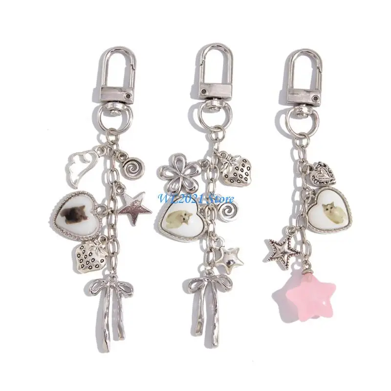G5GC Stylish Alloy Cats Keychain with Adorable Bowknot Animal Themed Keyring Ornament Purse Decoration for Women Girls
G5GC Stylish Alloy Cats Keychain with Adorable Bowknot Animal Themed Keyring Ornament Purse Decoration for Women Girls