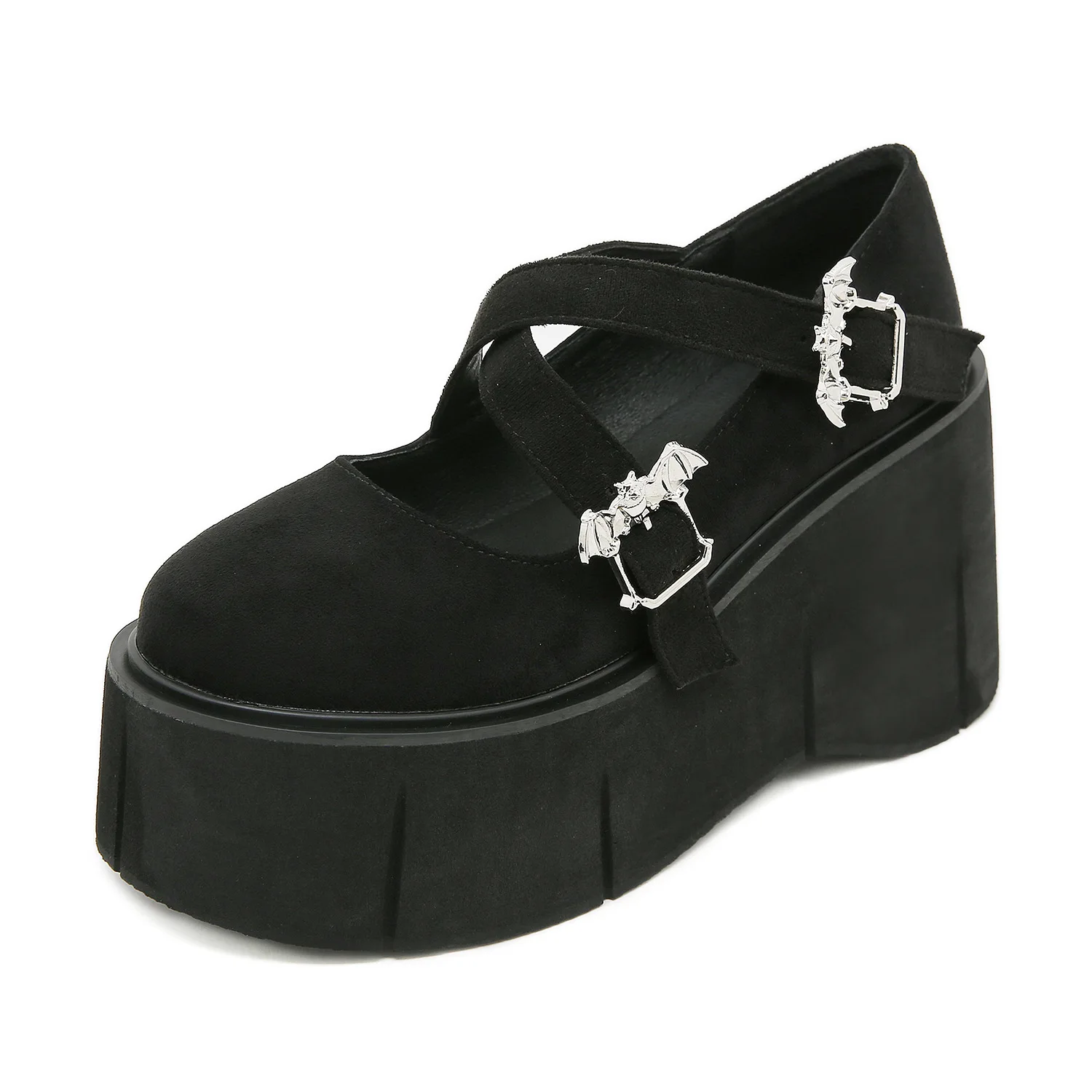 2025 Gothic Bat Buckle suede high heels with multi-band cross-lacing plus size women's shoes
2025 Gothic Bat Buckle suede high heels with multi-band cross-lacing plus size women's shoes