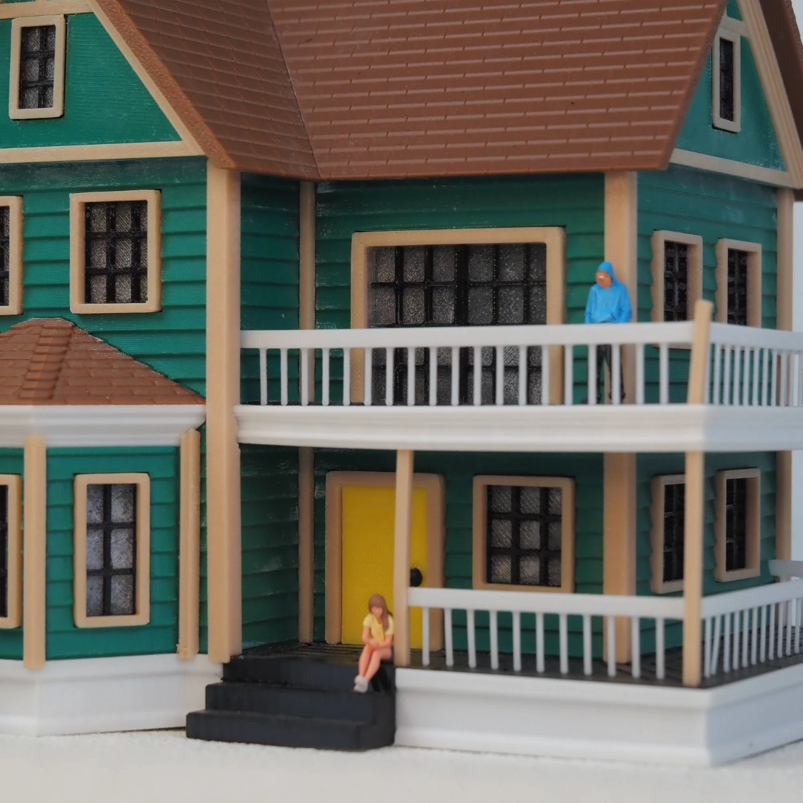 Miniature Villa with Porch Freestanding Two-Story House Model Dollhouse Miniature Decorative Handmade for Collectors, Dioramas
Miniature Villa with Porch Freestanding Two-Story House Model Dollhouse Miniature Decorative Handmade for Collectors, Dioramas