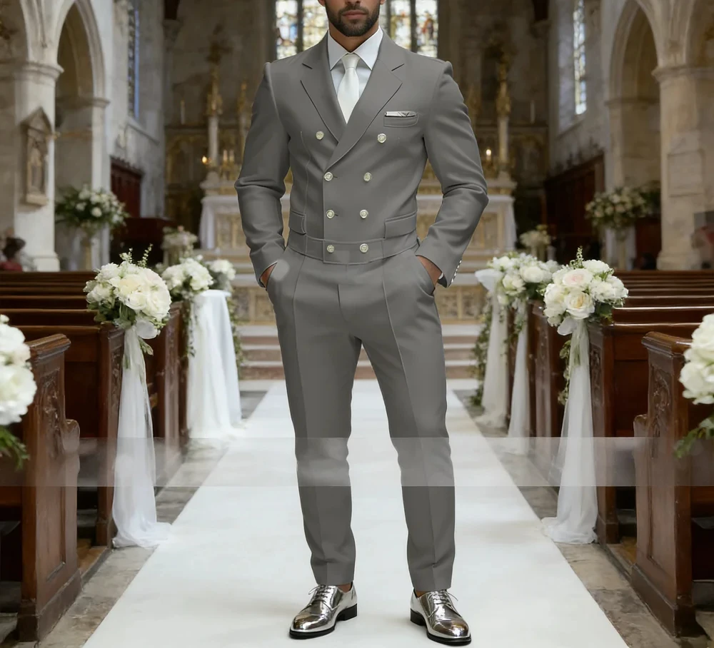 Men's Luxury White Tuxedo 2pcs Double Breasted Blazer Suit Elegant Wedding Party Attire Matching Pants for Formal Occasions
Men's Luxury White Tuxedo 2pcs Double Breasted Blazer Suit Elegant Wedding Party Attire Matching Pants for Formal Occasions