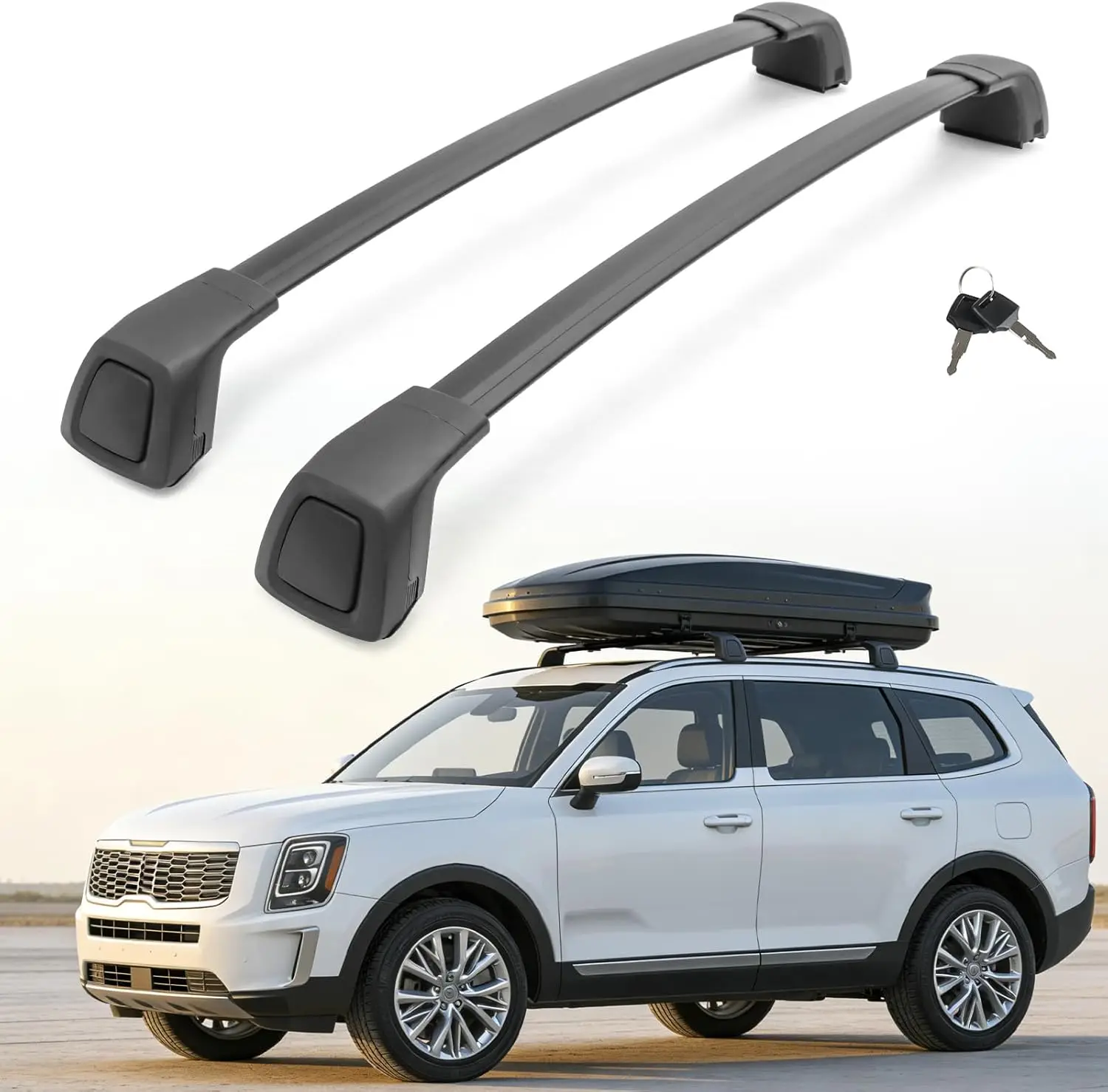 Upgraded Lockable Aluminum Roof Rack Cross Bars for Car Ski, Kayak, Bike Basket, 2019 - 2026 Models (Except X-Line and X-Pro)
Upgraded Lockable Aluminum Roof Rack Cross Bars for Car Ski, Kayak, Bike Basket, 2019 - 2026 Models (Except X-Line and X-Pro)