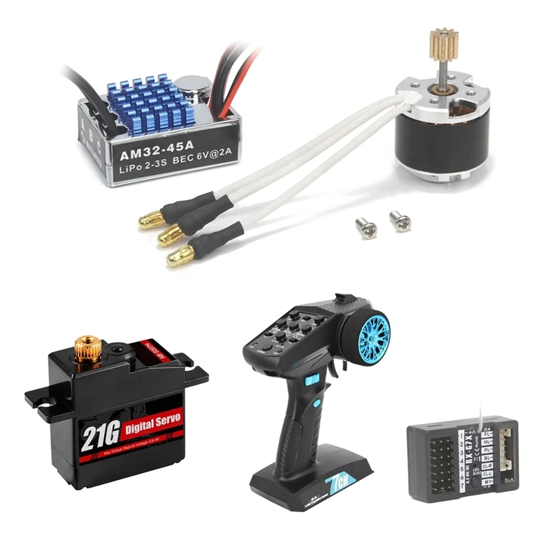 2322 2600KV Brushless Motor 45A ESC 7 Channel Transmitter Receiver 21G Servo Kit For 1/12 RC Car MN82 MN99S MN168 MN78
2322 2600KV Brushless Motor 45A ESC 7 Channel Transmitter Receiver 21G Servo Kit For 1/12 RC Car MN82 MN99S MN168 MN78