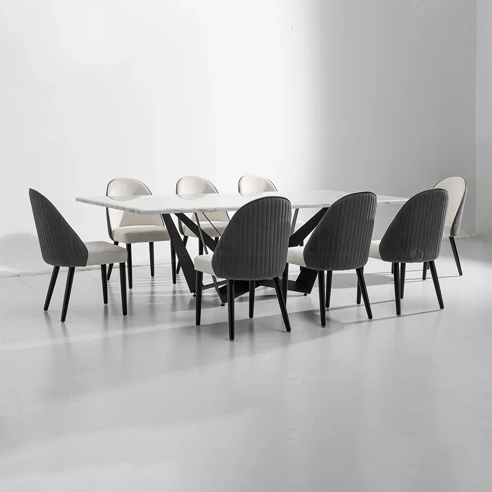 Hot sales nordic modern luxury minilistic dining table and 7 chair set 10 seat Guangzhou combination black long square marble
Hot sales nordic modern luxury minilistic dining table and 7 chair set 10 seat Guangzhou combination black long square marble