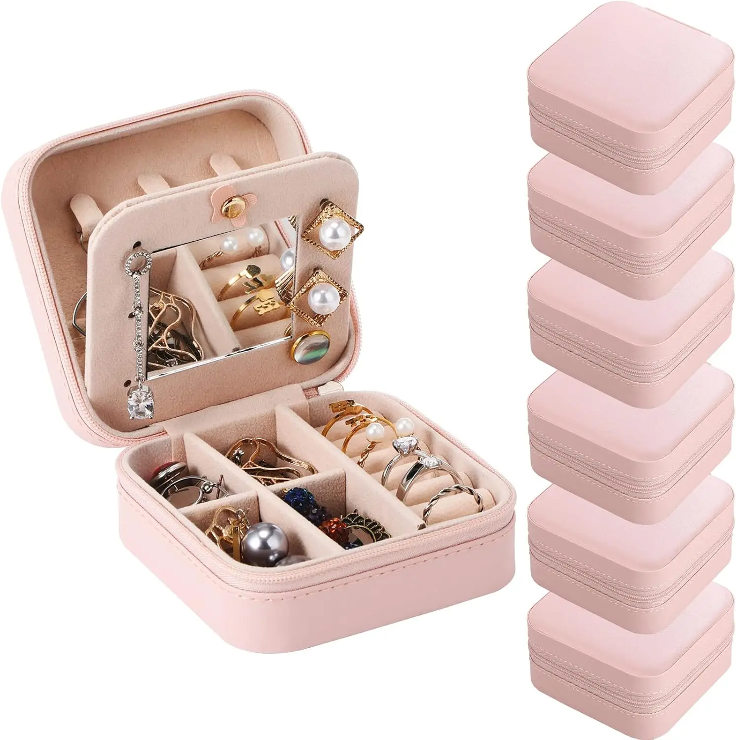 Bridesmaid Gifts Jewelry Box with Mirror, PU Leather Small Travel Jewelry Case Organizer Storage for Women Girls
Bridesmaid Gifts Jewelry Box with Mirror, PU Leather Small Travel Jewelry Case Organizer Storage for Women Girls