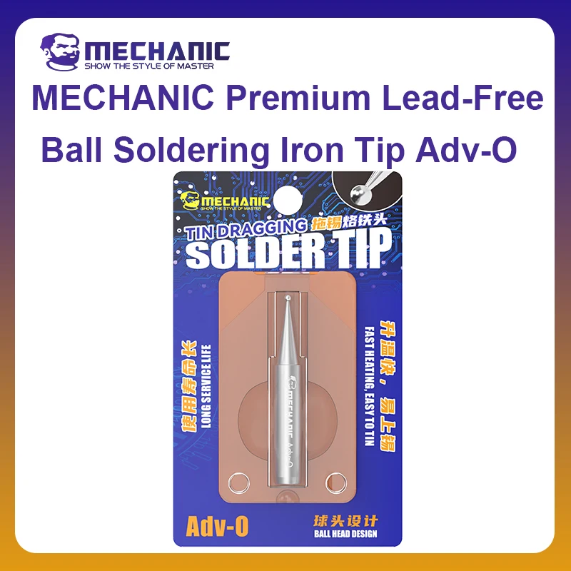 MECHANIC OFFICIAL Premium Lead-Free Ball Soldering Iron Tip Adv-O Phone Repair Motherboard PCB Chip Soldering Desoldering Tool
MECHANIC OFFICIAL Premium Lead-Free Ball Soldering Iron Tip Adv-O Phone Repair Motherboard PCB Chip Soldering Desoldering Tool