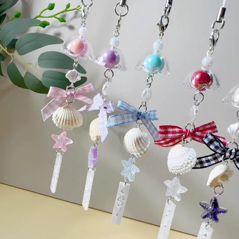 New plaid bow shell wind chime keychain cute and versatile mobile phone chain bag pendant
New plaid bow shell wind chime keychain cute and versatile mobile phone chain bag pendant