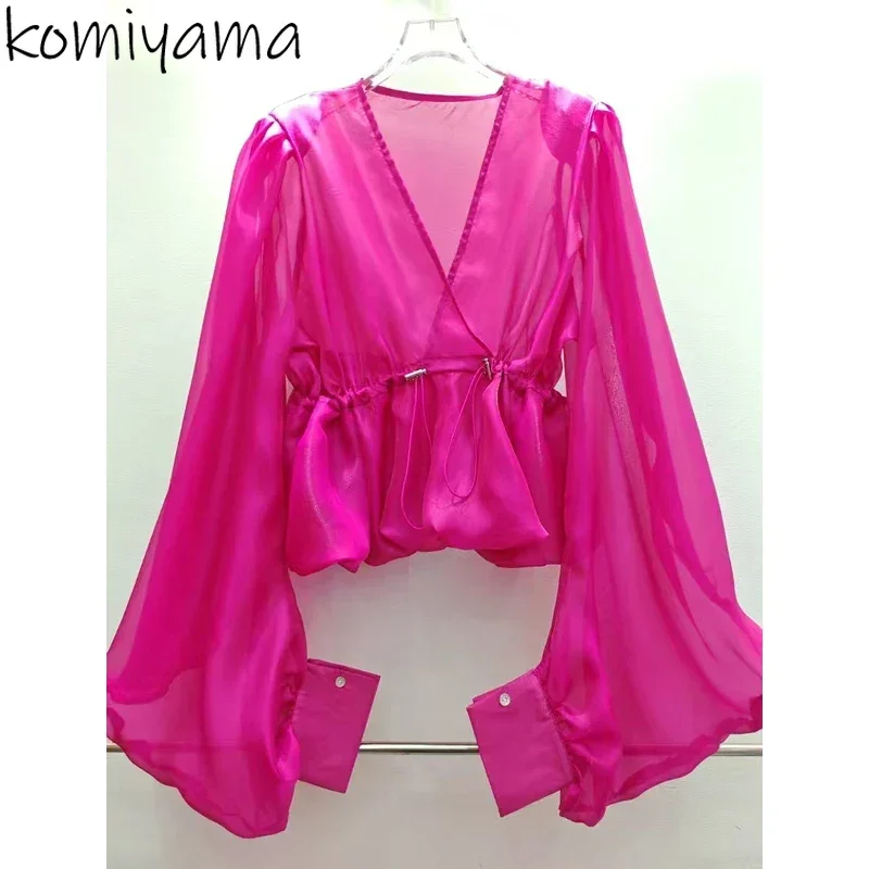V-neck Long Lantern Sleeve Shirts Blouses Drawstring Tunic Blusas Mujer2025 Spring New Woman Clothing Fashion Camisas Top
V-neck Long Lantern Sleeve Shirts Blouses Drawstring Tunic Blusas Mujer2025 Spring New Woman Clothing Fashion Camisas Top